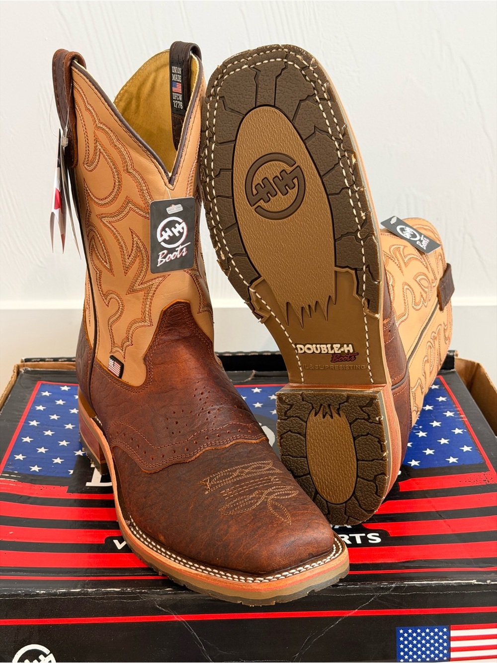 DOUBLE H BOOTS Graham Western Boots Men's Size US 12 D Brown | DH4305